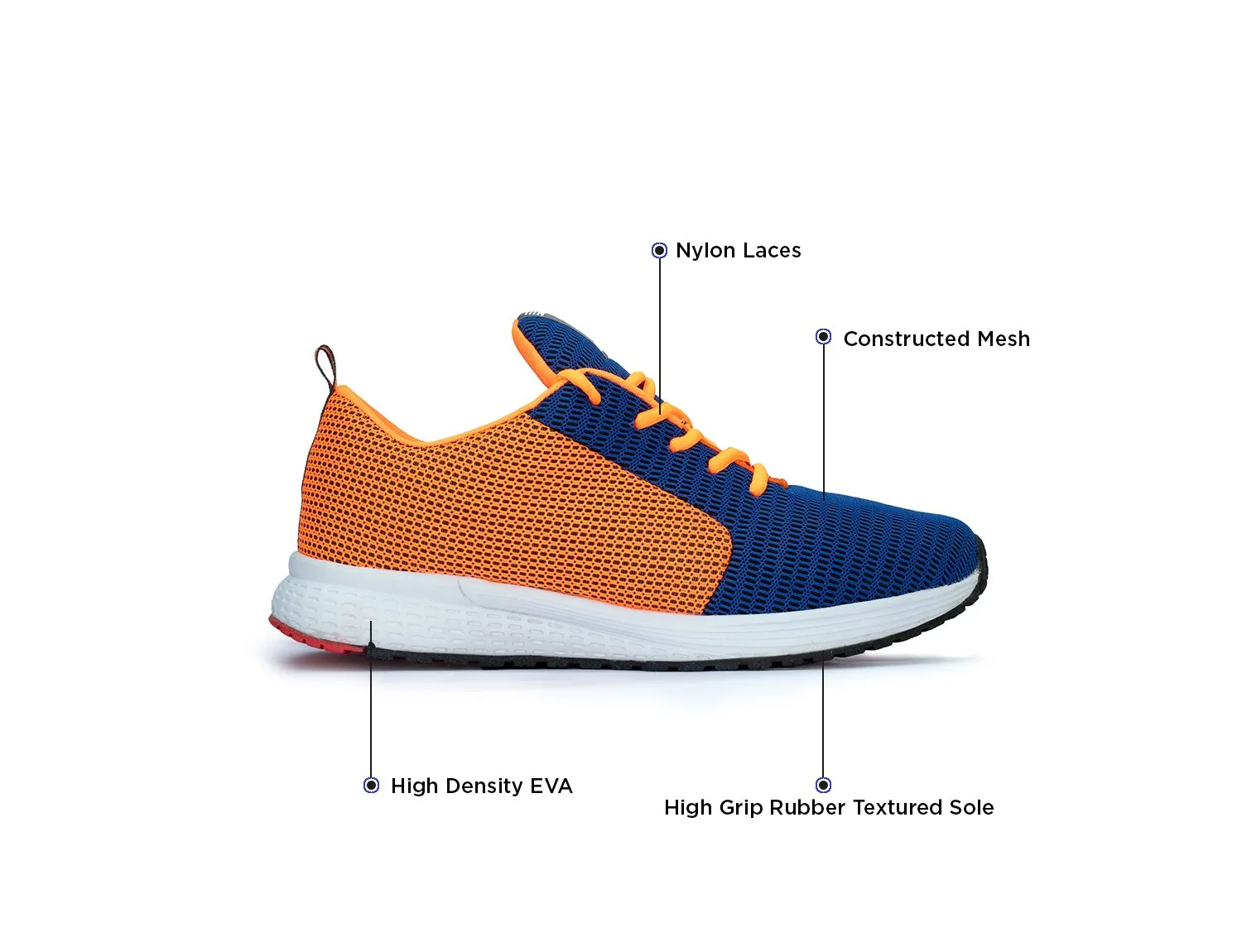 Avant Men's Lightweight Running and Walking Shoes - Navy/Orange