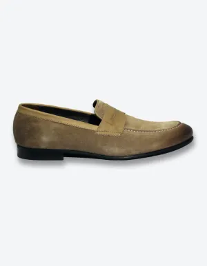 Beige Suede Loafer Shoes