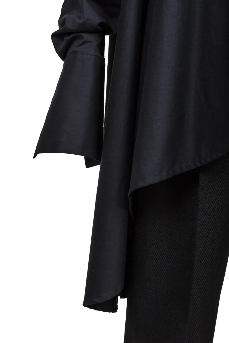 Black asymmetric circle shirt