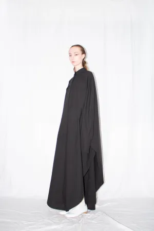 Black Elongated Cloak Shirt