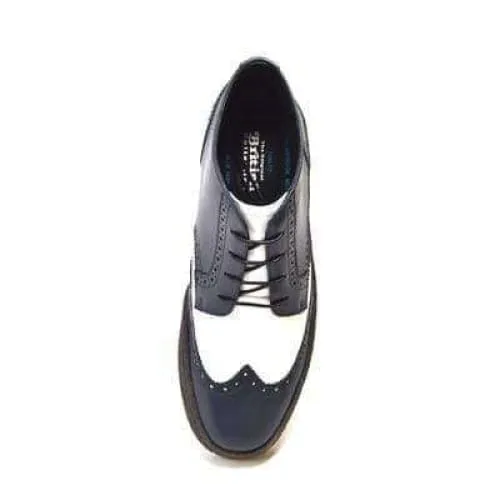 British Walkers Wingtip Two Tone Men's Navy and White Leather