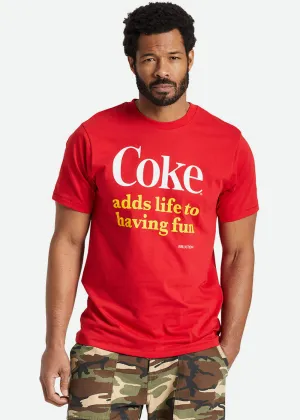 Red Brixton x Coca Cola Mens Fun-Filled T-Shirt - Optimized E-Commerce Product