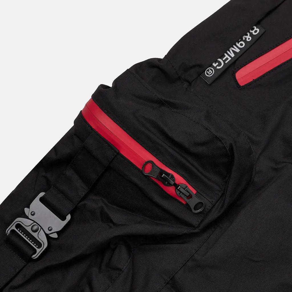 Combat Nylon Shorts Red Zippers