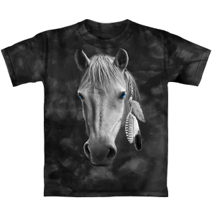 Dawhud Direct Horse Tie-Dye Youth Tee Shirt (Medium 8/10