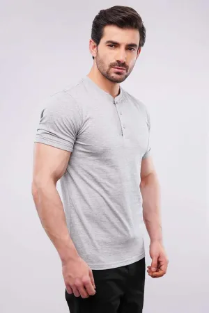 Henley T-Shirt - Heather Grey