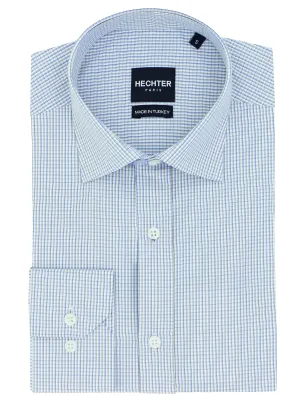 Jacque Business Blue Microchecked Shirt