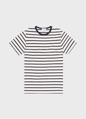 Men's Classic T-shirt in Ecru/Navy Breton Stripe