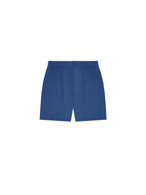 Mens DNA Linen Mid Length Shorts—lapis blue